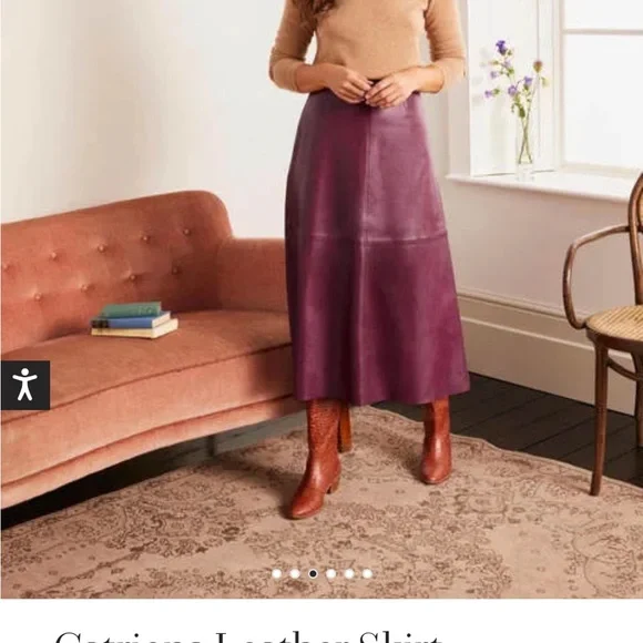 Boden leather skirt NWT Catroina leather 6 burgundy current catalog incredible!